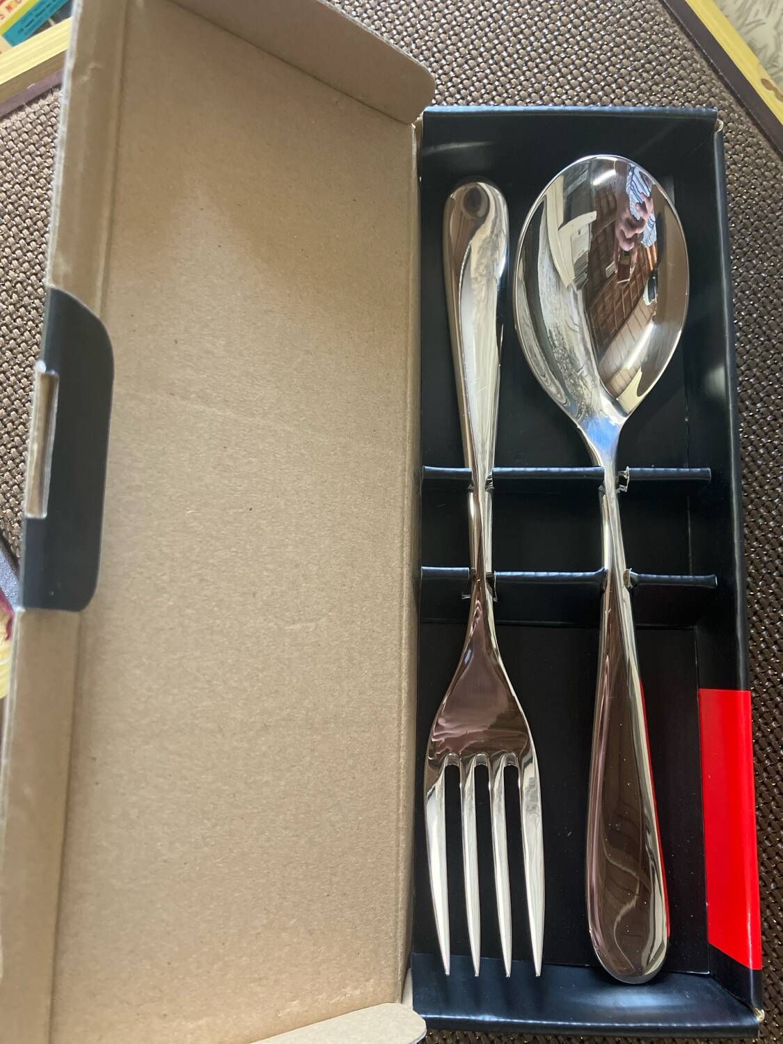 Set of two Alessi Nuovo Milano Serving Cutlery Design Ettore Sottsass 1987