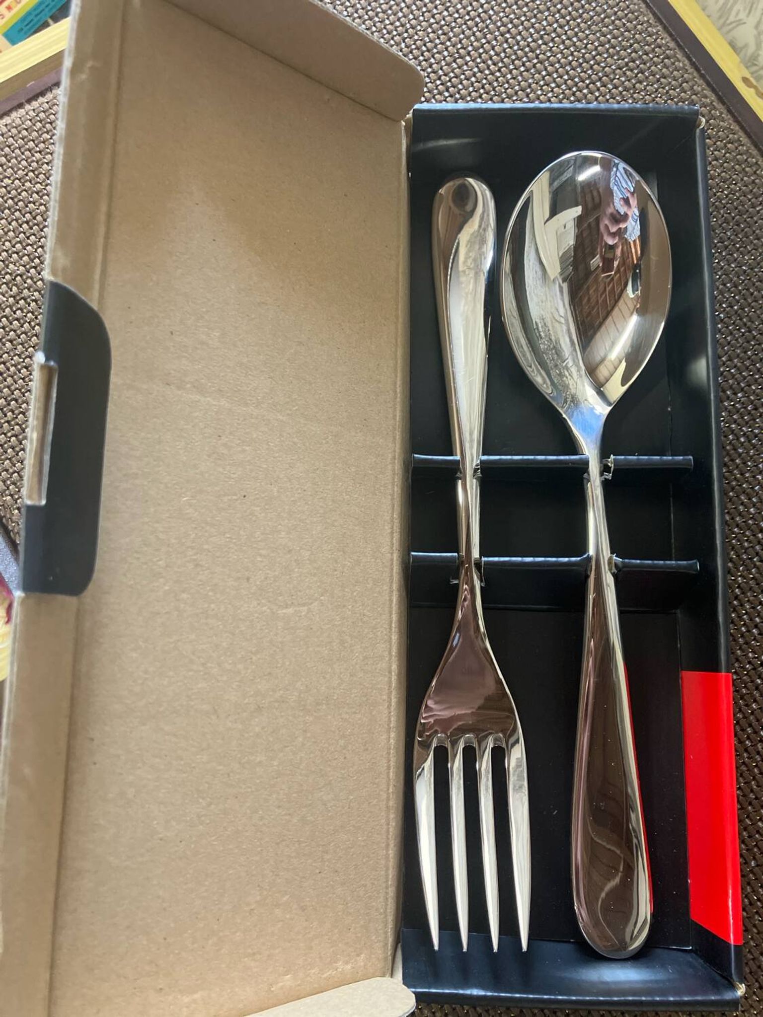 Set of two Alessi Nuovo Milano Serving Cutlery Design Ettore Sottsass 1987