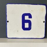 Number 6 vintage enamel house numbers made in europe house number room hotel
