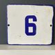 Number 6 vintage enamel house numbers made in europe house number room hotel