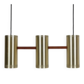 Rare “Cylinder III” pendant lamp by Jo Hammerborg for Fog & Mørup / 1960s / Mid-century Danish modern design / Teak / Brass