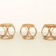 Set of three 1970s rattan stools, Spain.