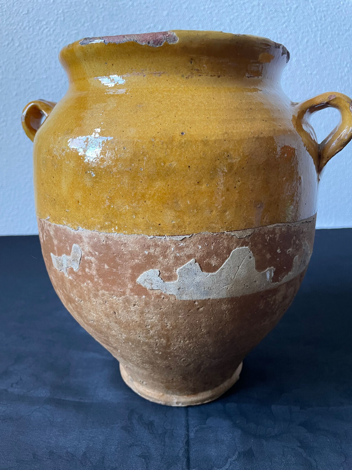 Old pot confit / fat glazed terracotta yellow southwest France