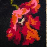 Romanian wool carpet with poppies and ears of wheat, 250x160 cm