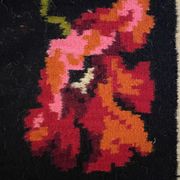 Tapis de laine roumain avec coquelicots et épis de blé, 250x160 cm