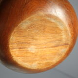 Teak wooden salad bowl and serving spoons, 1970s