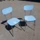 Pair of vintage chairs in formica blue - 60s