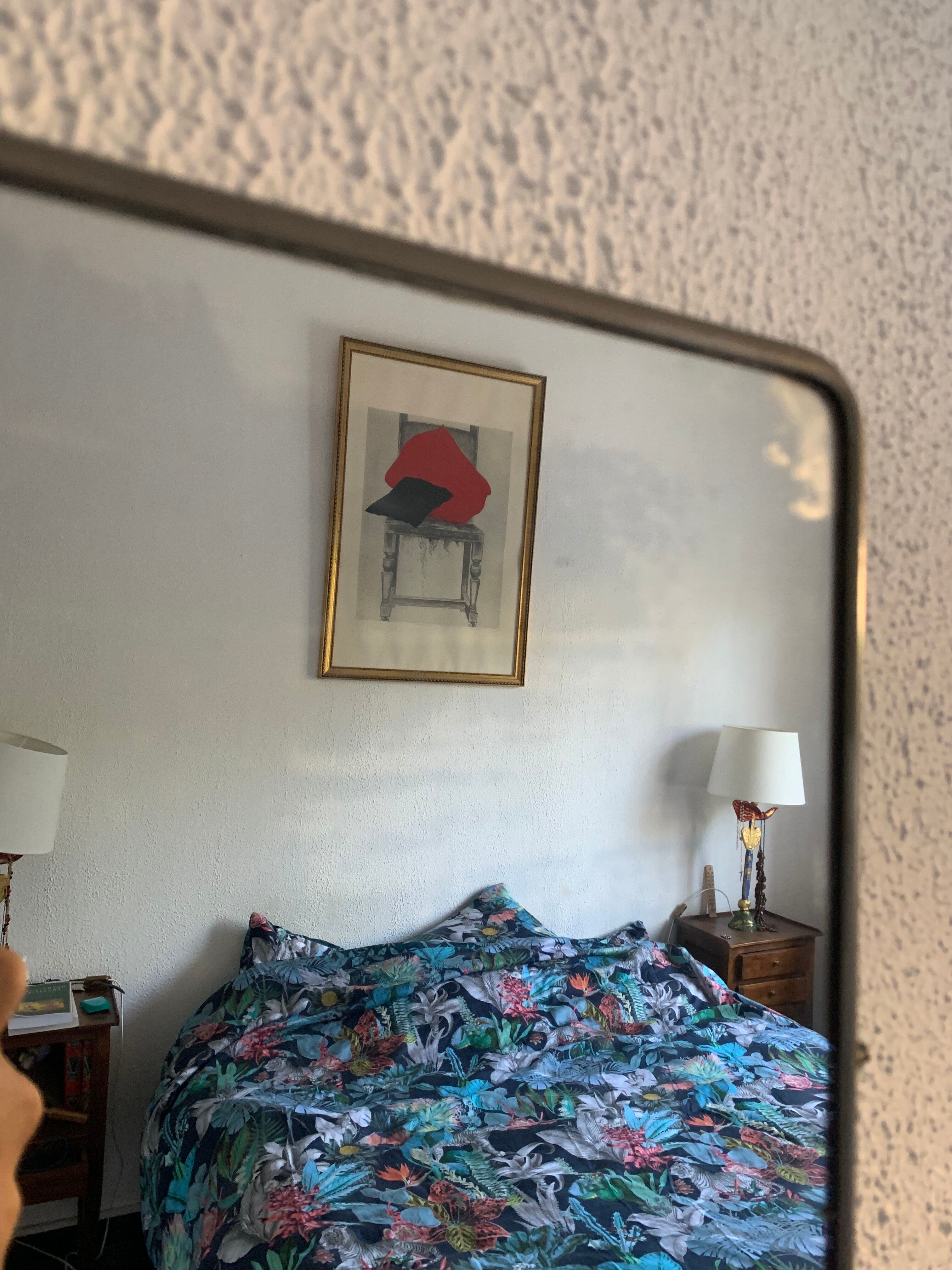 Vintage mirror 1930 triptych barber hairdresser - 30 x 78 cm