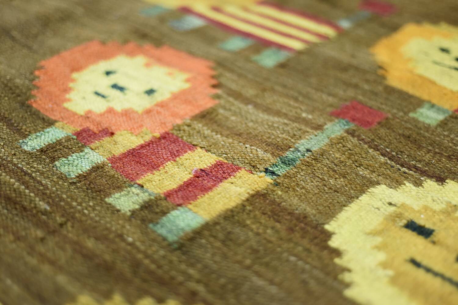 Tapisserie en laine et coton tissés par Maria Janowska, 1970