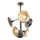 Esperia chandelier 1970s, chrome and Murano glass, 6 arms adjustable