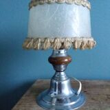Metal and wood bedside lamp