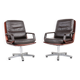 Paire de fauteuils visiteurs en cuir par Eugen Schmidt