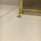 Fireplace screen in smoked glass and brass