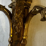 Brass wall sconce – goat head decoration – Louis XVI Empire style –