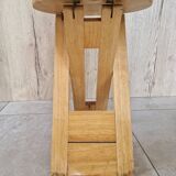 Folding pine stool - Design attributed to Adrian Reed or Pierre Lota - 1980