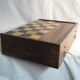 Box game beginning 19th Chess Backgammon in marquetry Cabinet jacquet failure flag