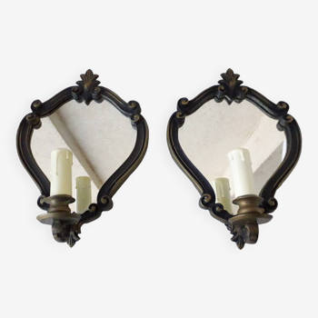 Paire d'appliques miroir