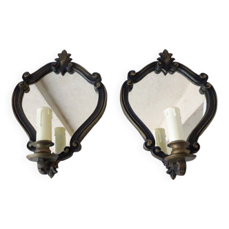 Paire d'appliques miroir
