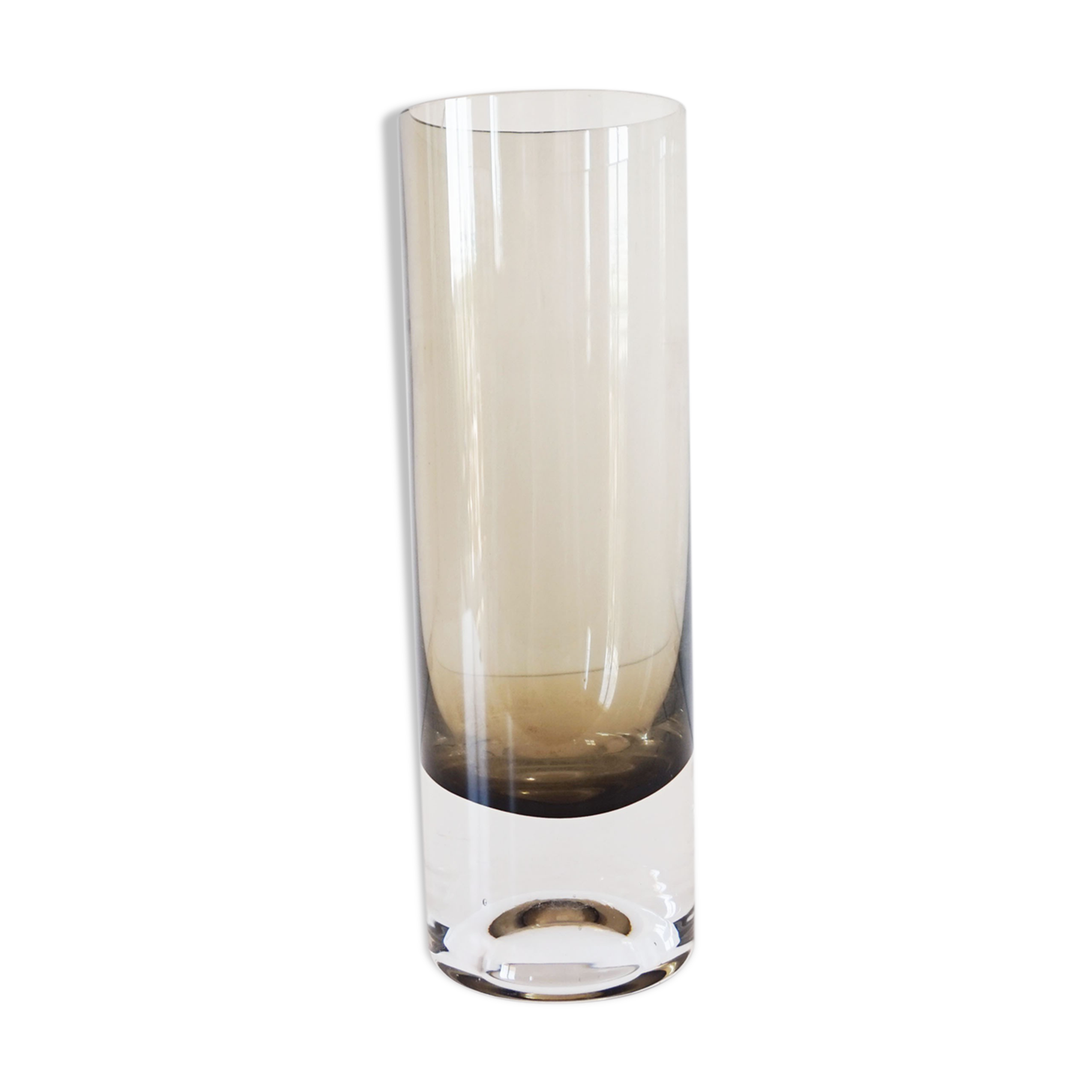 1960 Smoked Glass Roll Vase