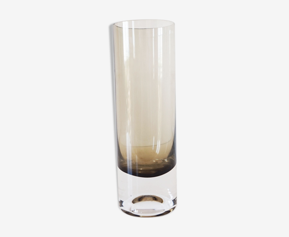 Vase rouleau en verre fumé 1960