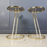 Vintage brass side tables - set of 2, 1970s