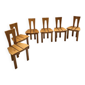 set 6 chaises orme massif