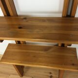 Pair of constructivist shelves made of solid wood