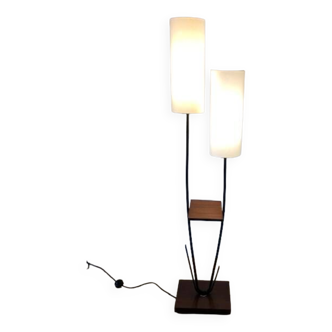 Lampadaire vintage tablette 2 lumières 1960