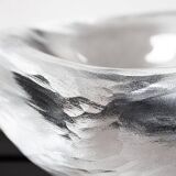 Centre de table en verre transparent lourd Orrefors Suède années 1960