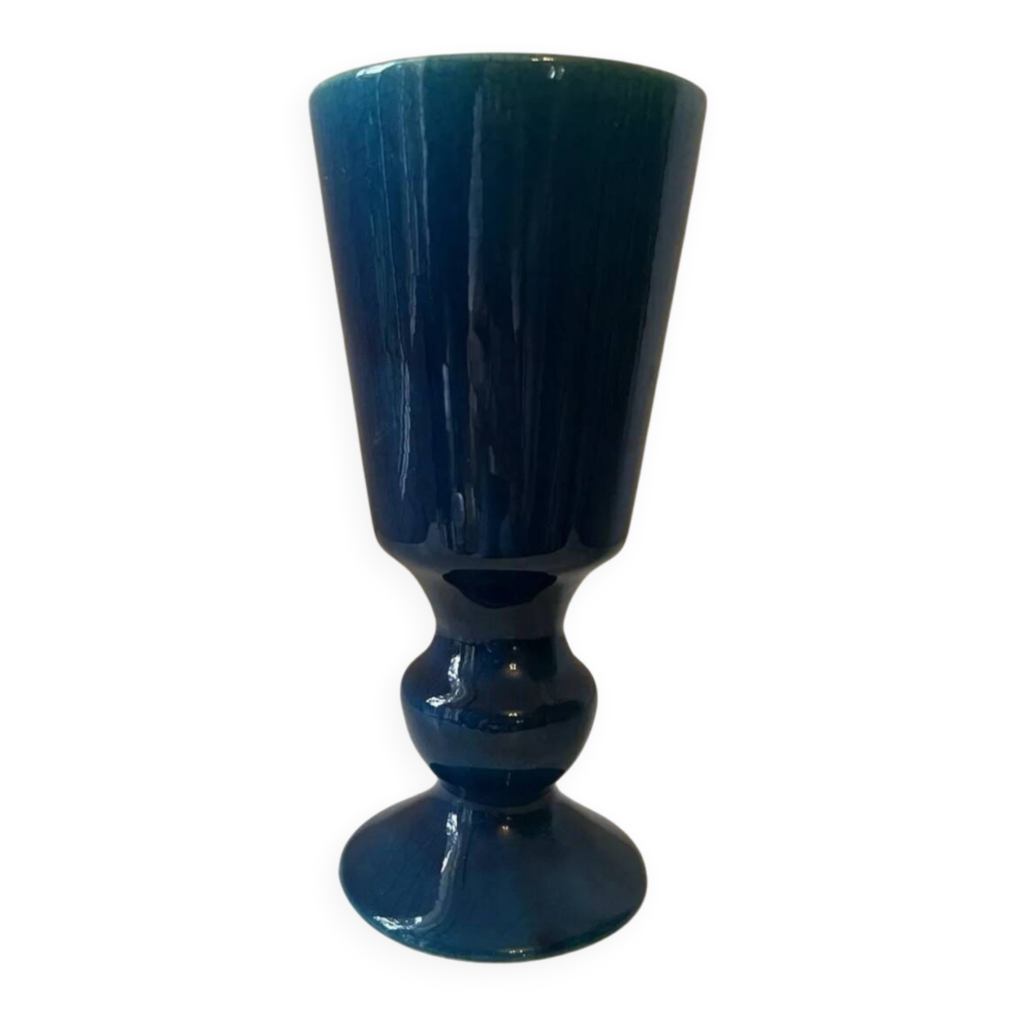 Blue ceramic glass vase/pot
