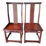 Pair of solid mahogany state chairs