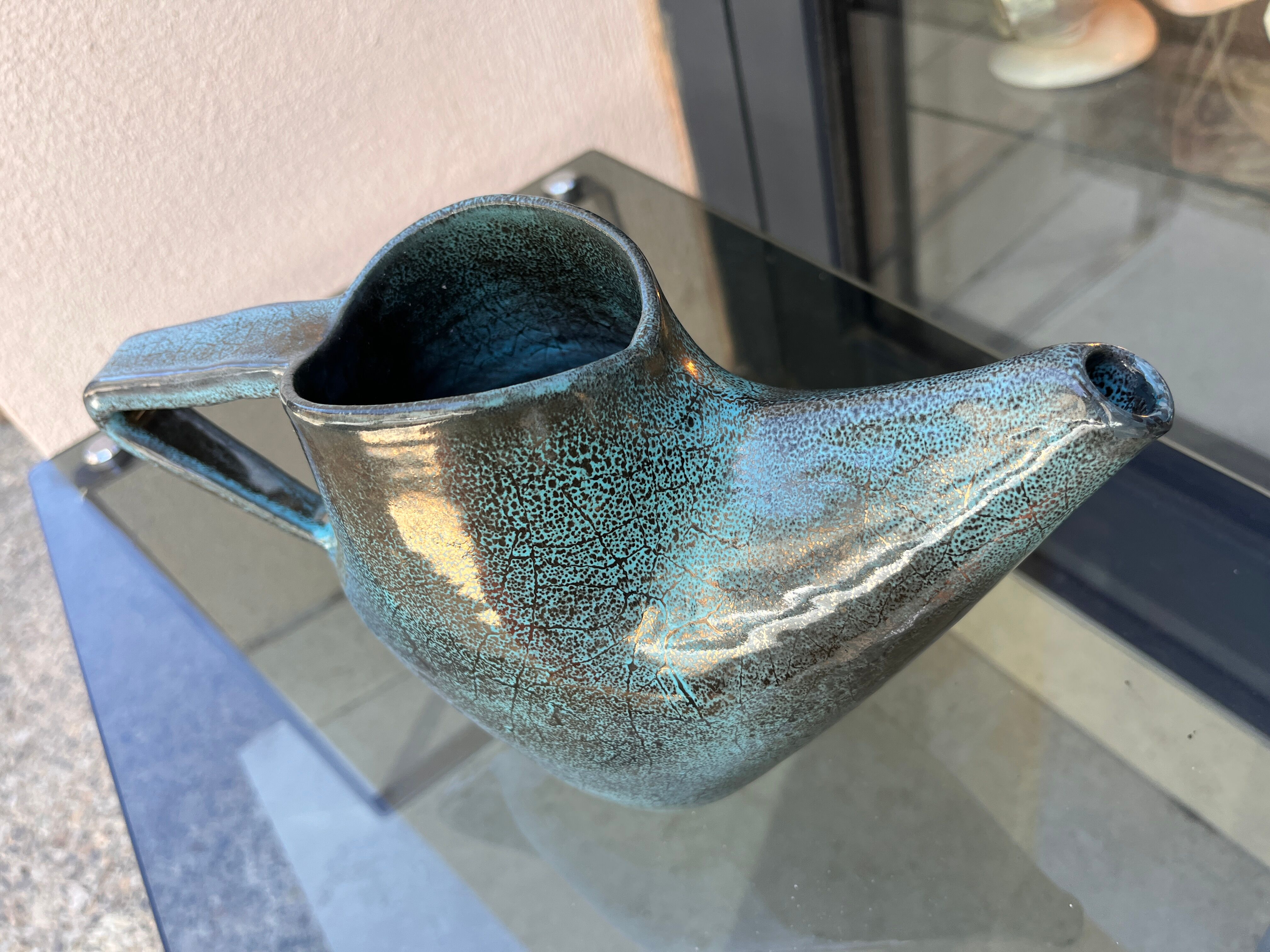 sculptural vase, flamed ceramic, 1970