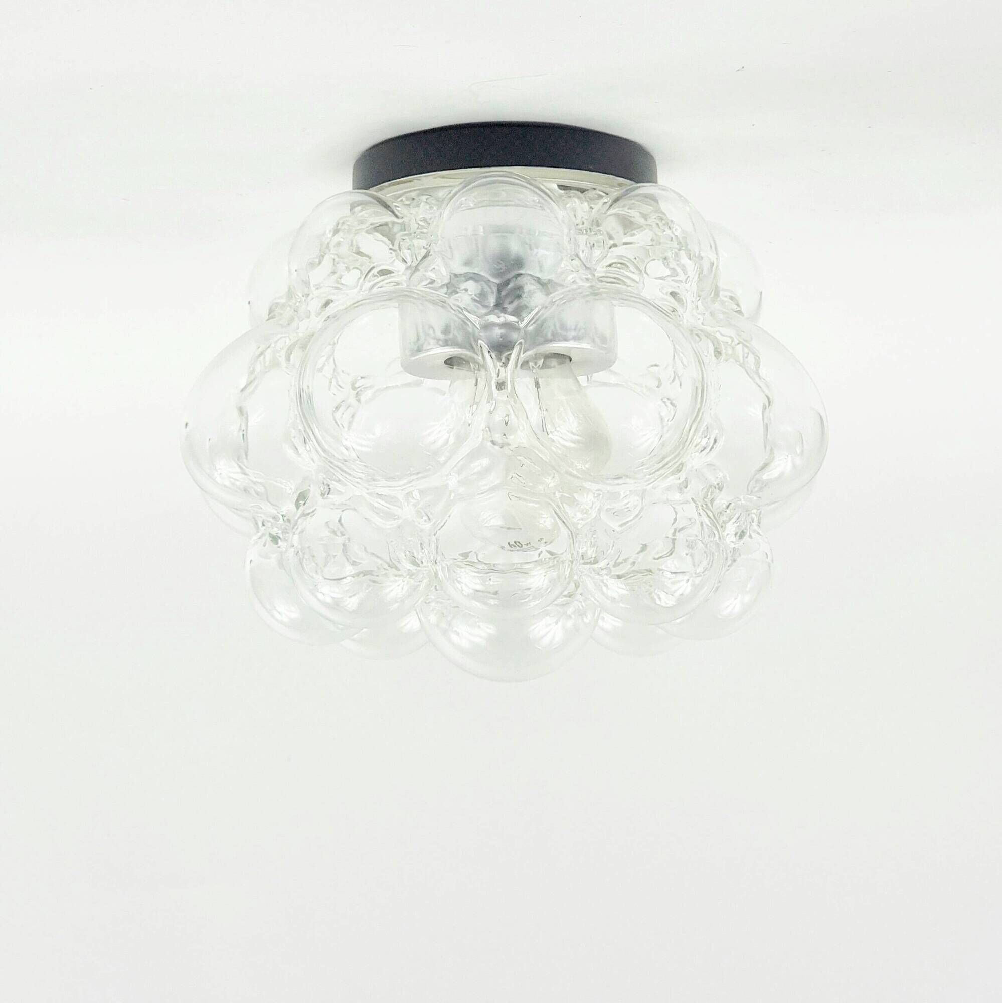 Pair of Bubble Glass Ceiling Lights by Helena Tynell for Limburg, 1970s
