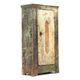 Rustic Weathered Primitive Farmhouse Folk Art Painted Bridal Cabinet