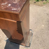High bedside table in wood and marble around 1900