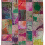 Tapis anatolien surteint fait à la main 198 cm x 302 cm tapis patchwork multicolore