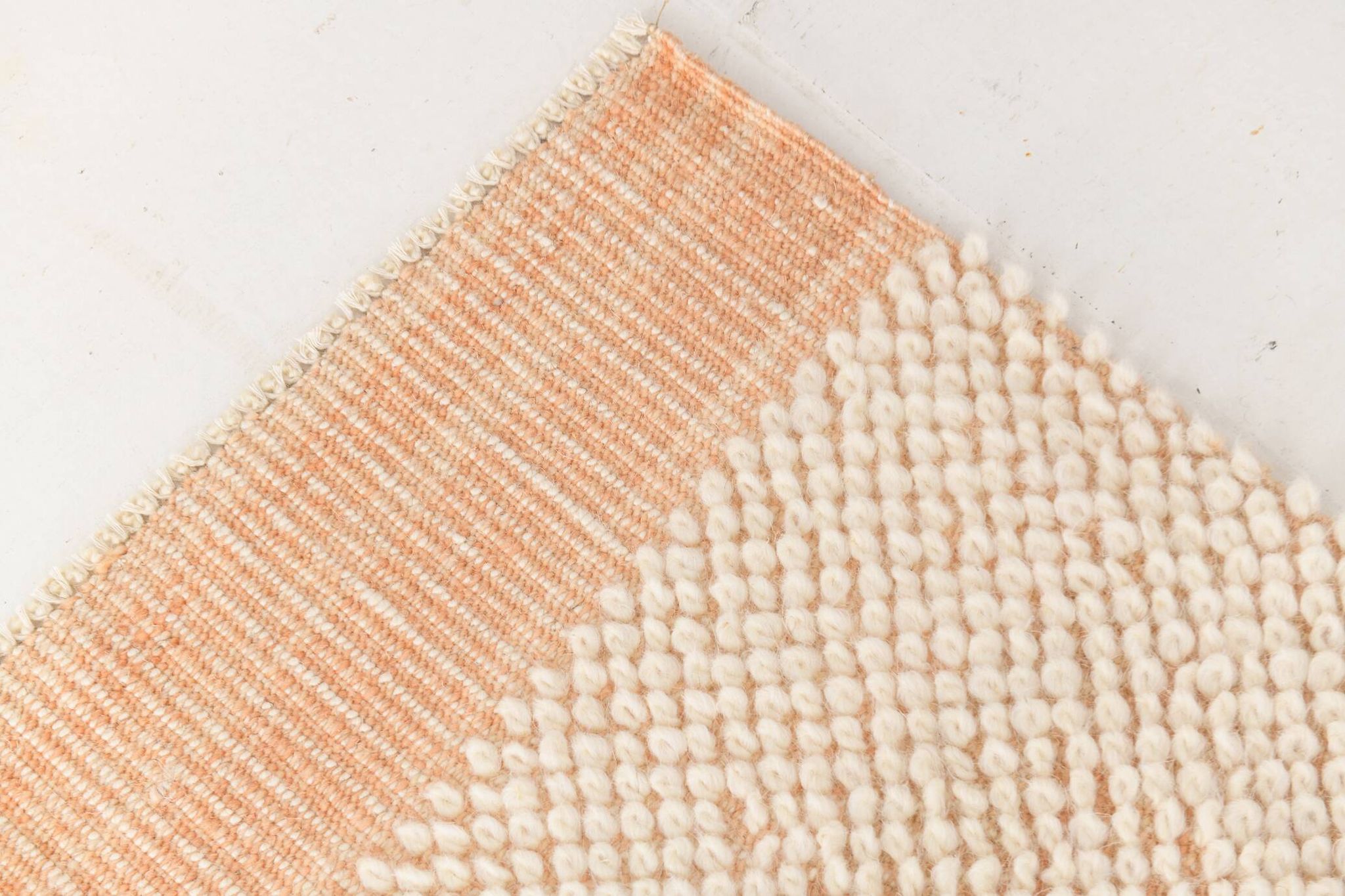 4x7 Salmon Beige Handmade Turkish Vintage Rug