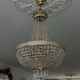 Lustre montgolfière pampille en cristal doré