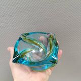 Beautiful ashtray in multicoloured glass. We guess Italy, 1980s.