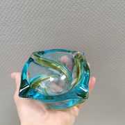 Beautiful ashtray in multicoloured glass. We guess Italy, 1980s.