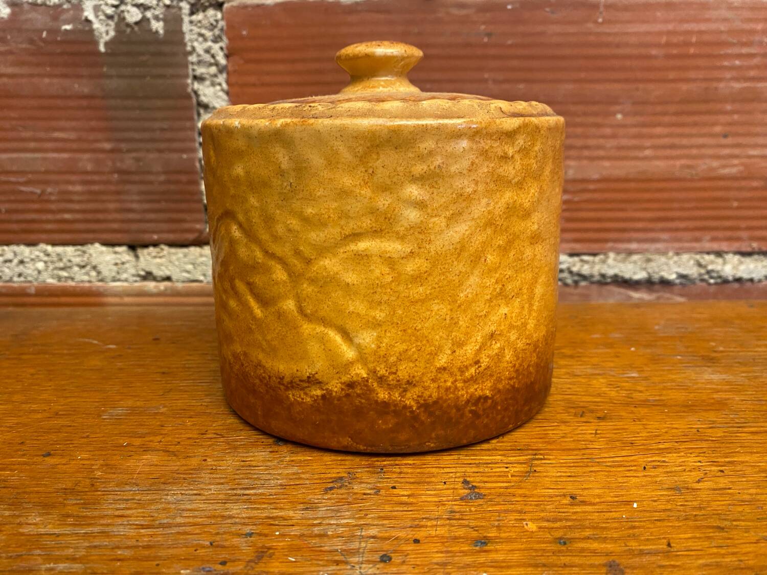 Antique pillivuyt terrine in a pate shape in a vintage porcelain fired crust