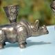 3 animal-shaped bronze candlesticks