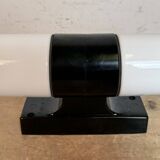 Industrial Brown Bakelite Wall Light with Milk Glass, 1960s