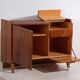 Mid-century walnut veneer sideboard with triangular handles – Czechoslovakia, circa 1960