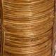 Midcentury rattan wicker and brass umbrella stand or basket