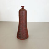 Vase abstrait en céramique rouge de studio par Gerhard Liebenthron, Allemagne, années 1970
