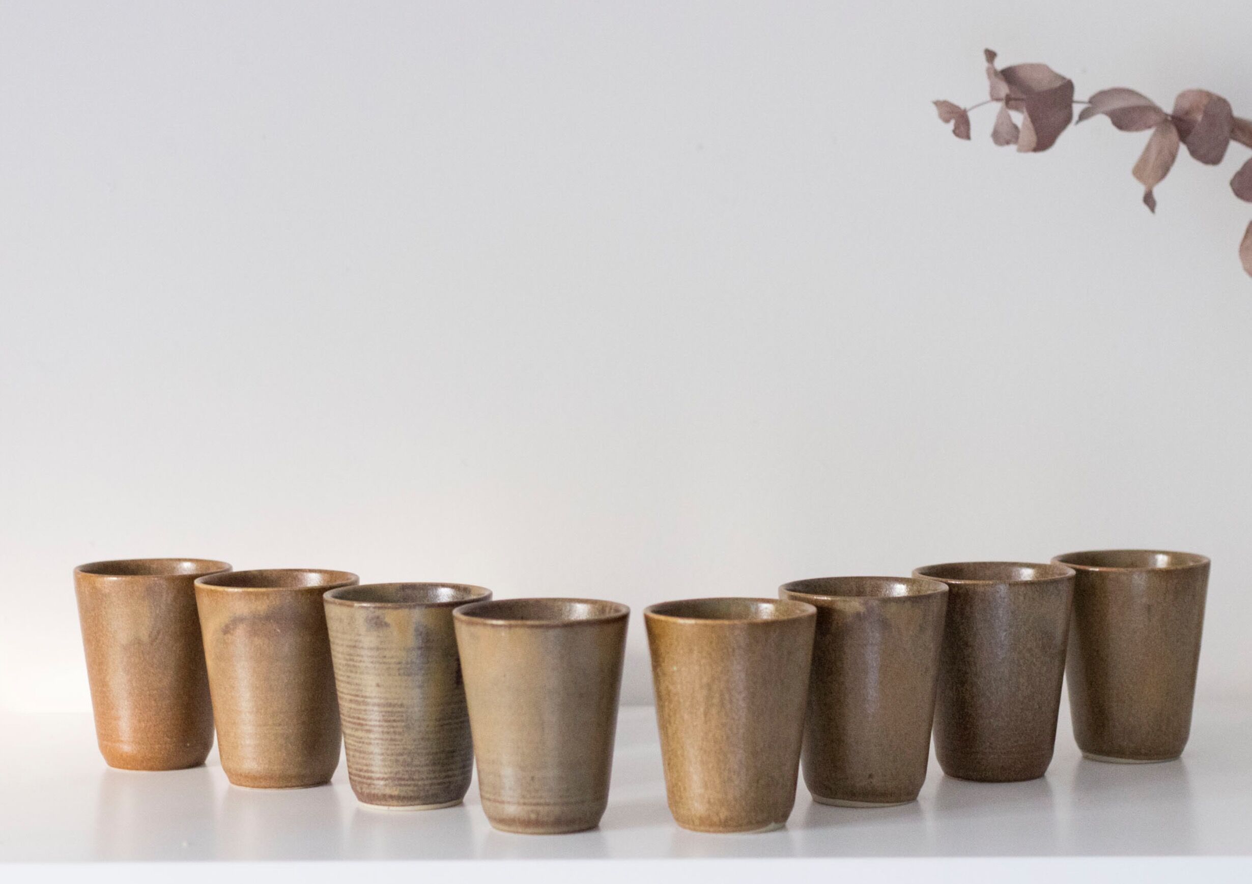 Set of 8 Digoin sandstone glasses