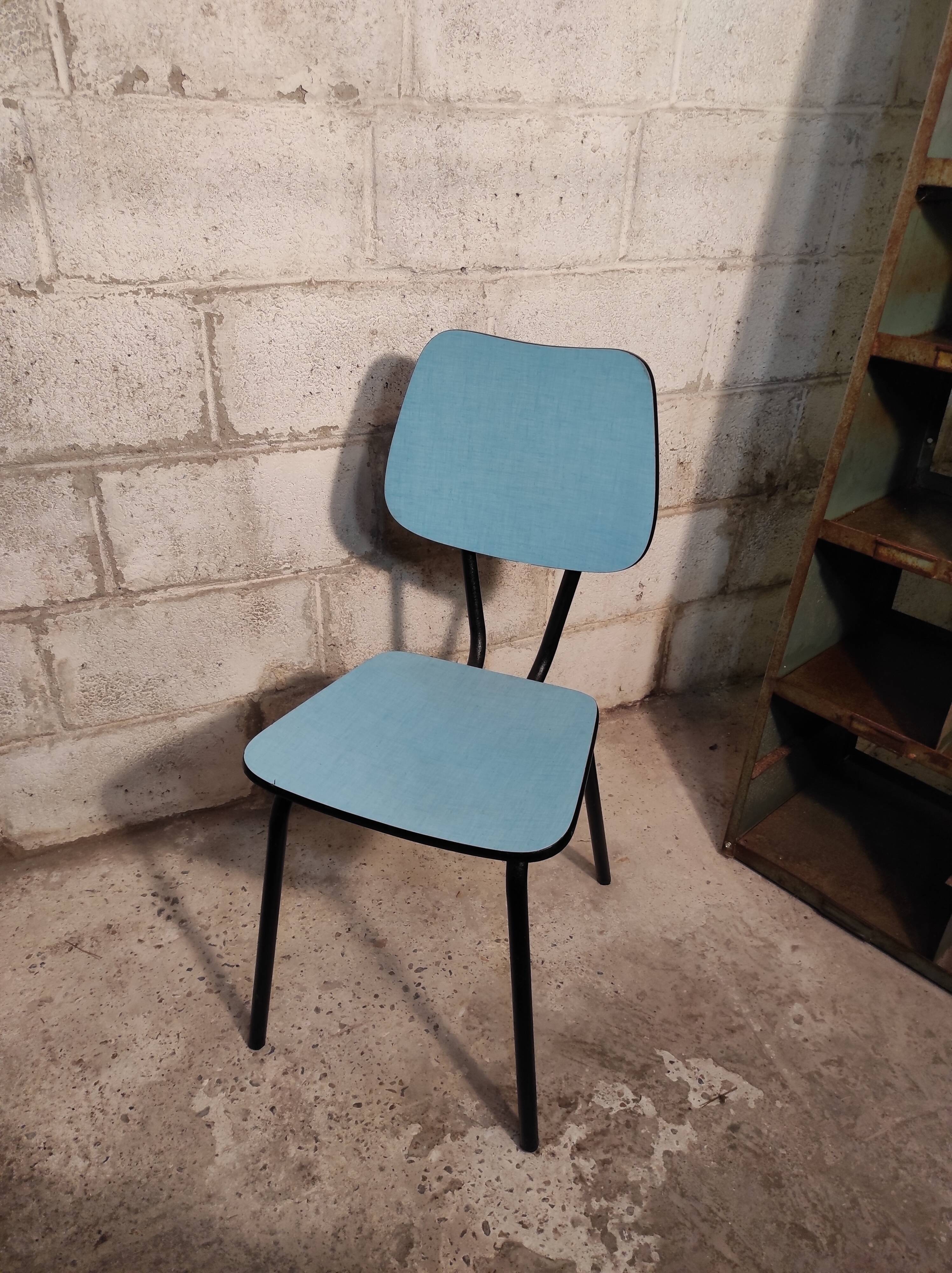 Blue formica chair 1960