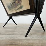 Magazine rack from the 1950s in wood and brass