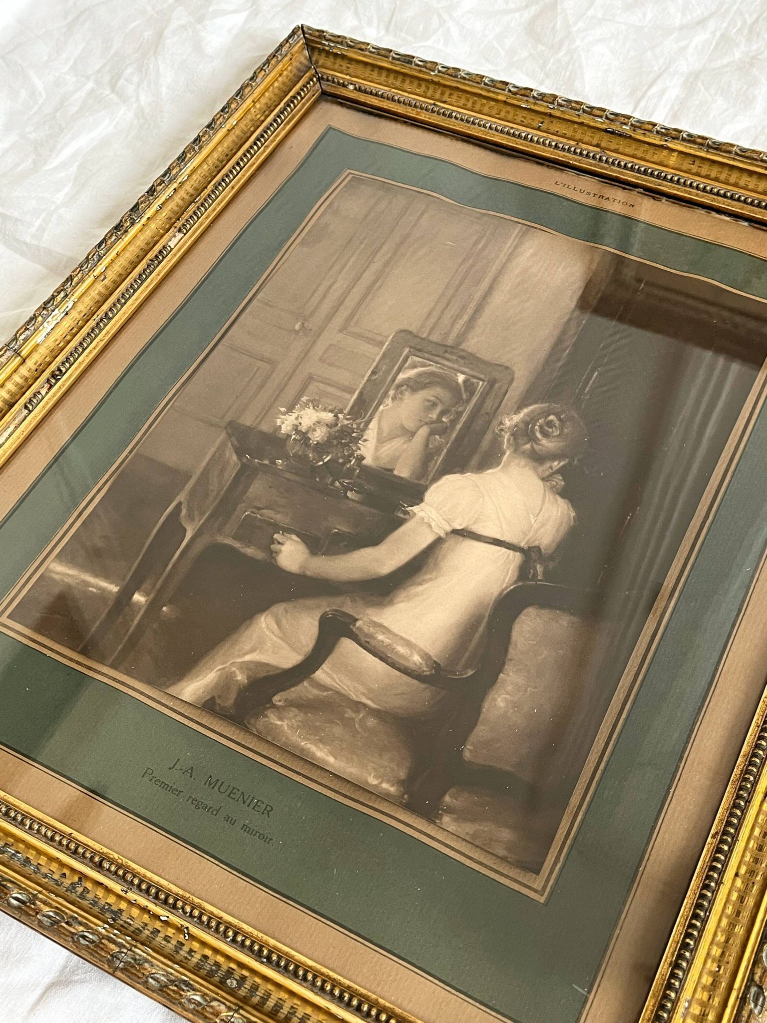 Framed old photograph, reproduction of a work by Jules Alexis Muenier
